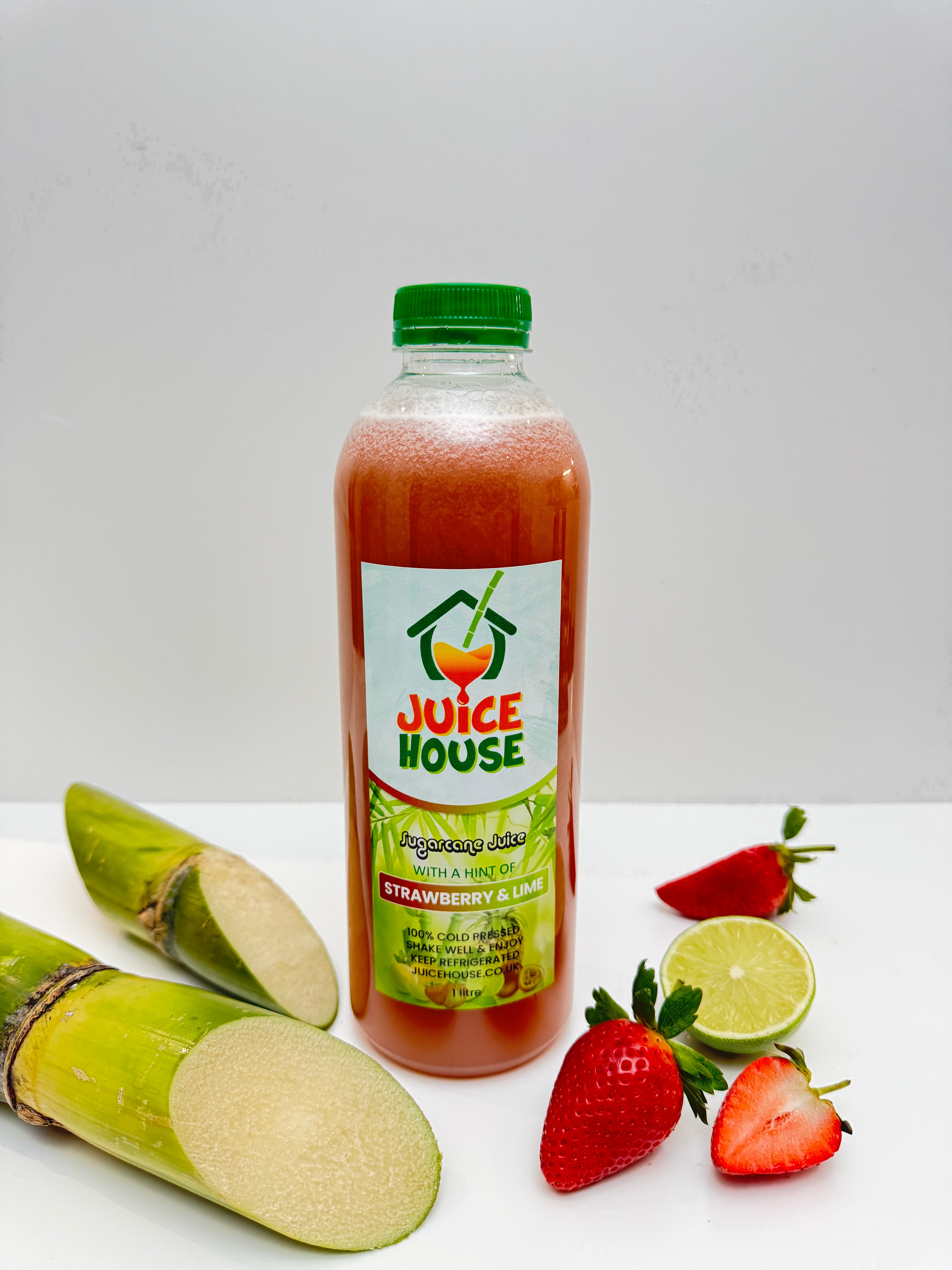 1 Litre Strawberry & Lime Sugarcane Juice
